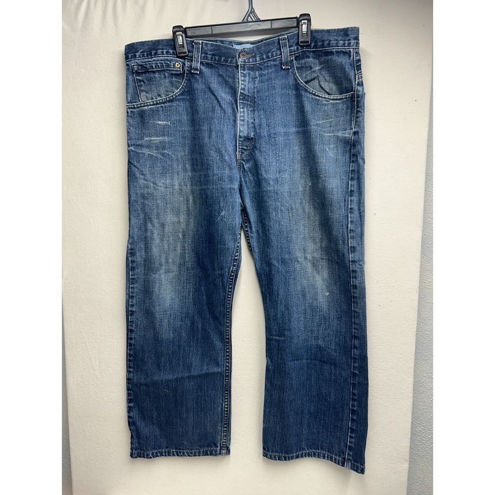 Y2K Levi's SilverTab True Boot Men's Blue Faded Distressed Denim Jeans 38x30